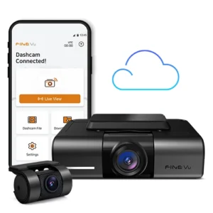 מצלמת דרך קדמית ואחורית QHD לרכב דגם GX1000 Cloud מבית FineVu - כולל ערכת צפייה מרחוק