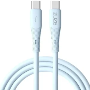 כבל סנכרון וטעינה מהירה 60W באורך 1 מטר Type-C ל-Type-C מבית FVI Technologies - צבע תכלת