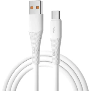 כבל סנכרון וטעינה מהירה 27W באורך 1 מטר USB-A ל-Type-C מבית FVI Technologies - צבע לבן